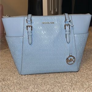 Sky blue Michael Kors bag, medium size, silver hardware